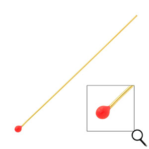 BY31&reg; Stainless Steel - Rostfrei Stahl Schmuckzubeh&ouml;r Nietstifte mit Kugel 70 mm Gold-red