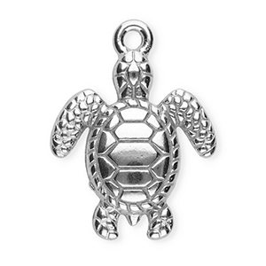 Stainless Steel - Rostfrei Stahl Anh&auml;nger Schildkr&ouml;te Silver