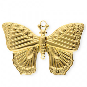 Stainless Steel - Rostfrei Stahl Anh&auml;nger Schmetterling Gold