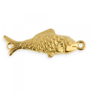 Stainless Steel - Rostfrei Stahl Schmuckzubeh&ouml;r Zwischenst&uuml;ck Fisch Gold