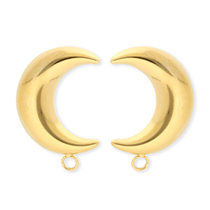 BY31&reg; Stainless Steel - Rostfrei Stahl Schmuckzubeh&ouml;r Ohrringe&nbsp;/&nbsp;Ohrstecker Mond mit &Ouml;se Gold
