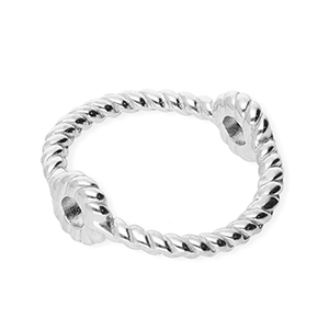 Stainless Steel - Rostfrei Stahl Schmuckzubeh&ouml;r Ring mit 2 &Ouml;sen 13 mm Silver