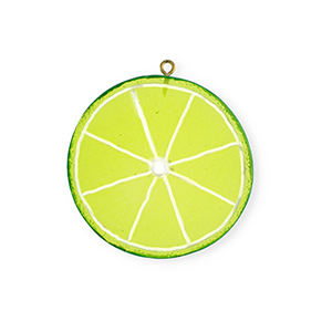 Statement-Anh&auml;nger Zitronenscheibe Lime green-green-white