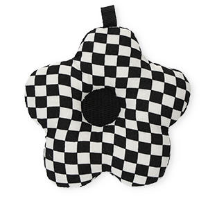 Statement-Anh&auml;nger Blume mit W&uuml;rfel Black-white