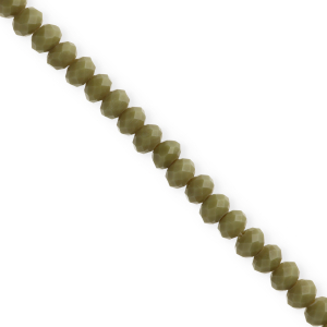 Top Glas Facett Perlen 6x4 mm rondellen Army green