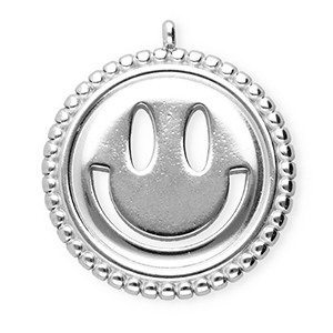 BY31&reg; Stainless Steel - Rostfrei Stahl Anh&auml;nger Smiley Silver