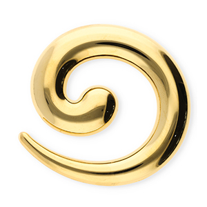 Stainless Steel - Rostfrei Stahl Statement Broschen Spirale Gold