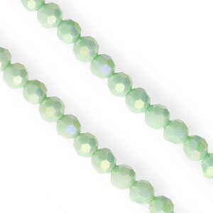 Top Glas Facett Perlen Rund 6&nbsp;mm Light green-AB coating