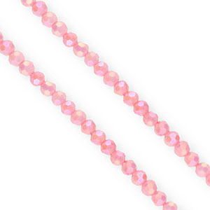 Top Glas Facett Perlen Rund 4&nbsp;mm Pink-AB coating