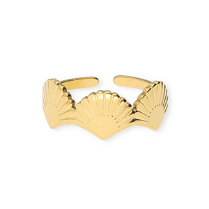 Ringe aus Stainless Steel - Rostfreiem Stahl Muscheln Gold