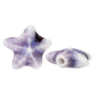 Perlen Keramik Seestern Purple-blue