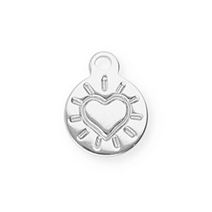 Stainless Steel - Rostfrei Stahl Anh&auml;nger Rund mit Herz Silver