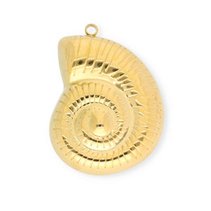 Stainless Steel - Rostfrei Stahl Anh&auml;nger Muschel Gold