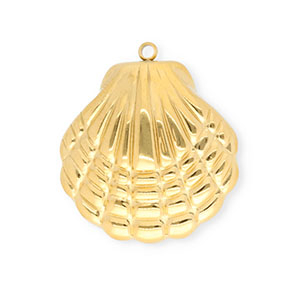 Stainless Steel - Rostfrei Stahl Anh&auml;nger Muschel Gold