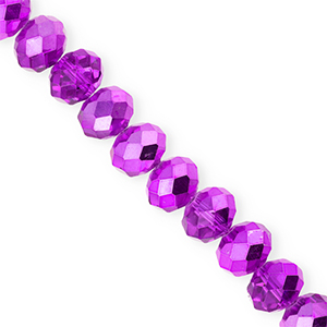 Top Glas Facett Perlen 12x9&nbsp;mm Rondellen Dark purple-pearl shine coating