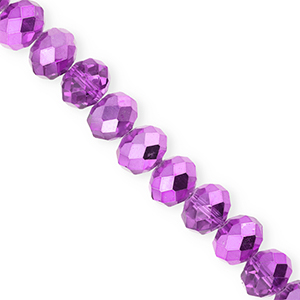 Top Glas Facett Perlen 12x9&nbsp;mm Rondellen Purple-pearl shine coating