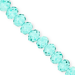 Top Glas Facett Perlen 12x9&nbsp;mm Rondellen Turquoise green