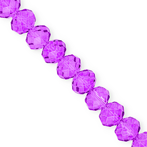 Top Glas Facett Perlen 12x9&nbsp;mm Rondellen Grape purple