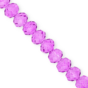 Top Glas Facett Perlen 12x9&nbsp;mm Rondellen Purple