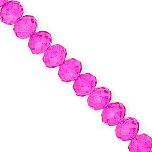 Top Glas Facett Perlen 12x9&nbsp;mm Rondellen Fuchsia pink