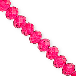 Top Glas Facett Perlen 12x9&nbsp;mm Rondellen Cherry pink