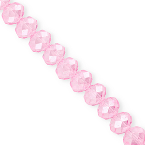 Top Glas Facett Perlen 12x9&nbsp;mm Rondellen Light pink