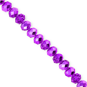 Top Glas Facett Perlen 6x5&nbsp;mm Rondellen Dark purple-pearl shine coating