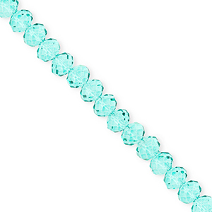 Top Glas Facett Perlen 6x5&nbsp;mm Rondellen Turquoise green