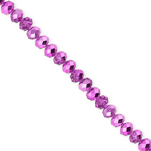 Top Glas Facett Perlen 4x3&nbsp;mm Rondellen Orchid purple-pearl shine coating
