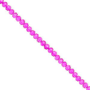 Top Glas Facett Perlen 3x2&nbsp;mm Rondellen Fuchsia pink
