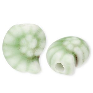 Perlen Keramik Muschel Light green-brown