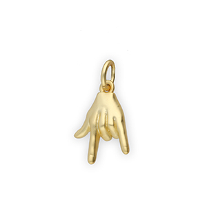 Brass TQ Metall Anh&auml;nger "I love you" Gold