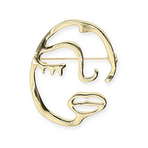 Broschen Gesicht Gold