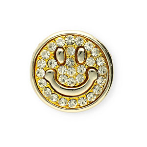 Broschen Smiley mit Strass Gold-crystal