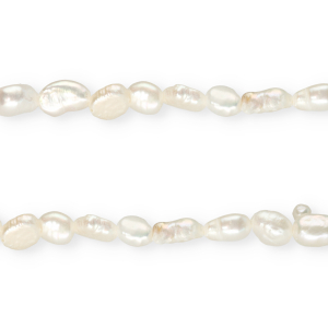 TQ S&uuml;sswasserperlen Nugget Oval 6x5 mm Natural white