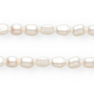 TQ S&uuml;sswasserperlen Nugget Oval 5-6 mm Natural white