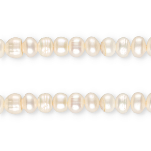 TQ S&uuml;sswasserperlen Flach Rund 7x6 mm Natural white