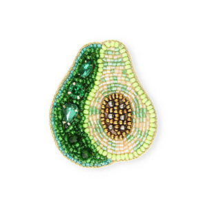 Broschen Avocado Green-gold-transparent