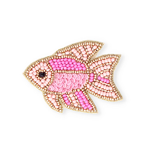 Broschen Fisch Gold-pink