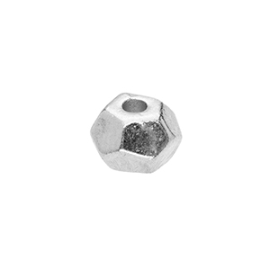 Metall Perlen DQ Hexagon Antik silber (Nickelfrei)