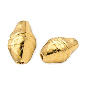 Metall Perlen DQ Oval Gold (Nickelfrei)