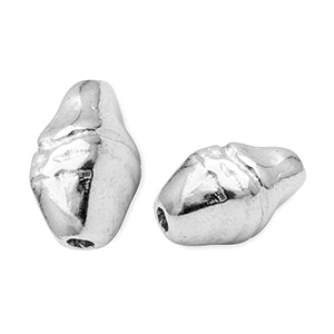 Metall Perlen DQ Oval Antik silber (Nickelfrei)