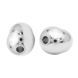 Metall Perlen DQ Oval Antik silber (Nickelfrei)