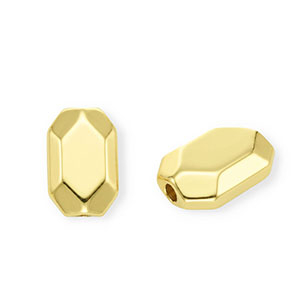 Acrylperlen Achteck Gold
