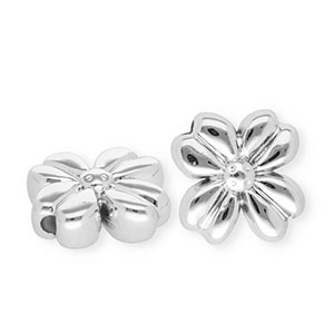 Acrylperlen Blume Silver
