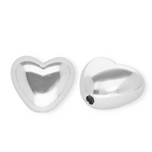 Acrylperlen Herz Silver