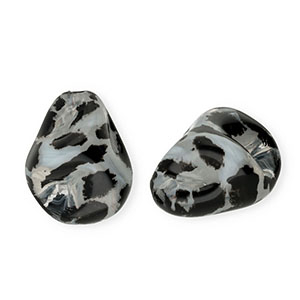 Acrylperlen Tropfenform mit Leopard-Print Transparent-black