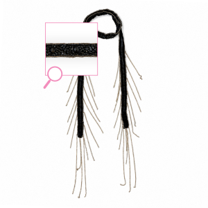 Organza-Choker mit Glasperlen Black-gold