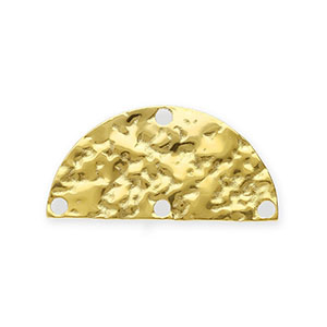 BY31&reg; Rostfreier Edelstahl Schmuckzubeh&ouml;r Zwischenst&uuml;ck Halbrund mit 4 &Ouml;sen Gold