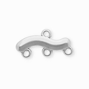 BY31&reg; Rostfreier Edelstahl Schmuckzubeh&ouml;r Zwischenst&uuml;ck Wellenf&ouml;rmig mit 4 &Ouml;sen Silver